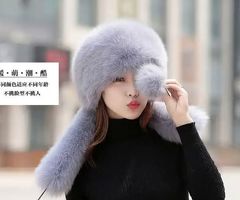 Custom Funny Plaid Faux Fur Fake Fur Cap Earflap Russian Style Ski Trapper Hat Eskimo Hat For Winter