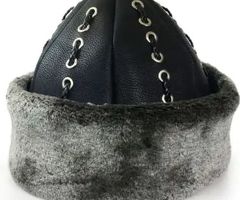 Leather Ottoman Kayi Ertugrul Dirilis IYI Traditional Fur Hat / Bork