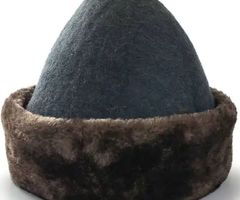 Felt Ottoman Kayi Tribe Ertugrul Dirilis Wool Hat / Bork With A Metal Double-Headed Eagle Motif