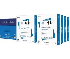 Hammermill Copy Plus 8.5" x 11" Copy Paper, 20 lbs., 92 Brightness, 5000 Sheets/Carton (105007)
