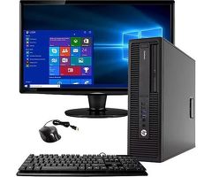 HP EliteDesk 800 G2 Refurbished Desktop Computer with 22" Monitor, Intel Core i5-6400T, 16GB Memory,