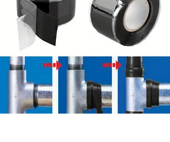 Self-Adhesive Silicone Pipe Repair Tape - Thickened Waterproof Leak-Proof Black Tape with Dispenser