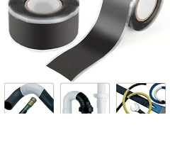 Self-Adhesive Silicone Pipe Repair Tape - Thickened Waterproof Leak-Proof Black Tape with Dispenser