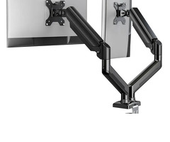 Adjustable Ergonomic Desk Mount with C-Clamp & Grommet Base, Gas Spring Swivel Tilt Rotation, VE