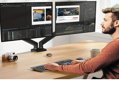 Dual/Single Monitor Mount Up to 32 Inches Screen, Max 22 Lbs Each Arm, Adjustable Dual Monitor Stand