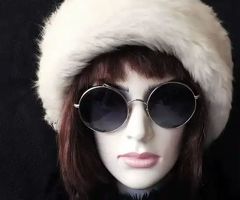 Handmade, 100% Wool, Real Fur, Leather Russian, Winter Hat For Women White