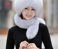 Custom Funny Plaid Faux Fur Fake Fur Cap Earflap Russian Style Ski Trapper Hat Eskimo Hat For Winter